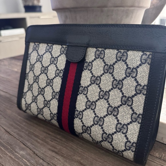Gucci GG monogram Navy Blue clutch bag - Picture 11 of 13